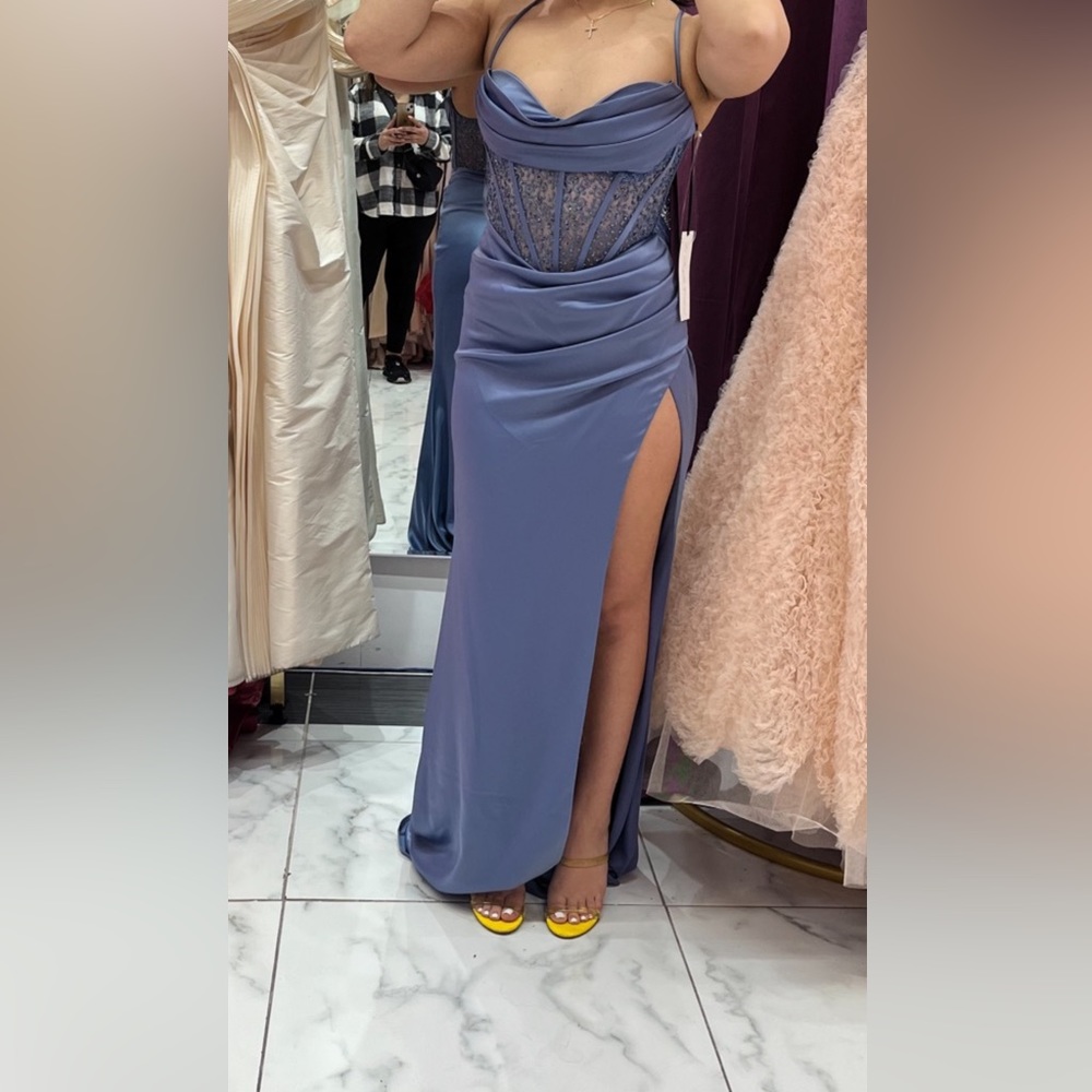 Slate blue dress